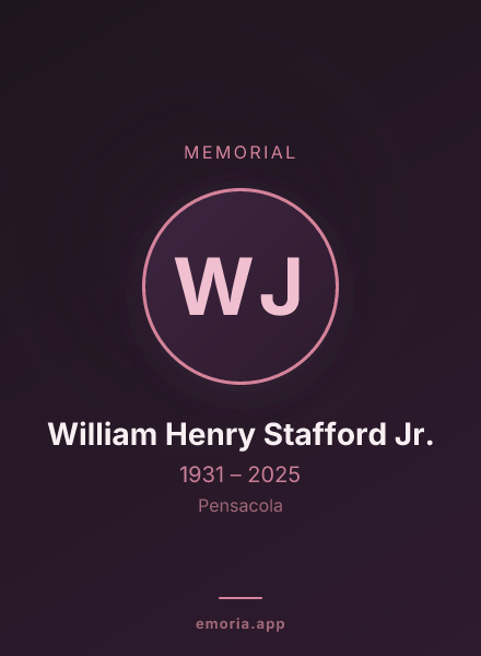 Memorial portrait of William Henry Stafford Jr.
