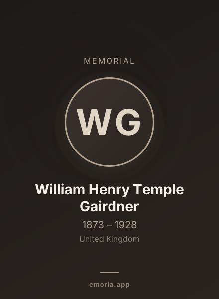 Memorial portrait of William Henry Temple Gairdner
