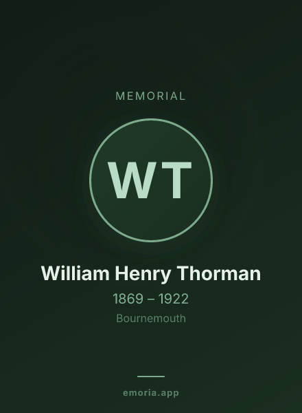 Memorial portrait of William Henry Thorman