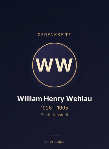 Gedenkportrait von William Henry Wehlau