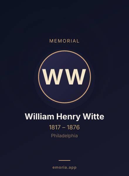 Memorial portrait of William Henry Witte