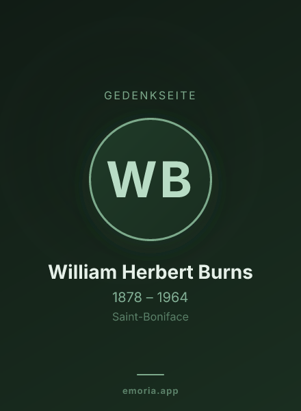 Gedenkportrait von William Herbert Burns