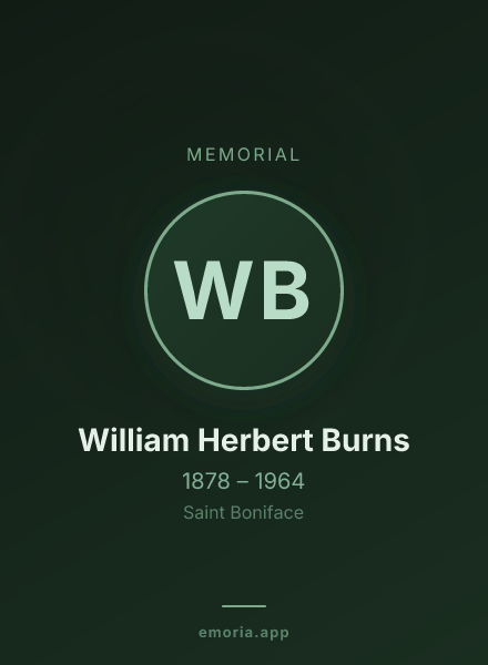 Memorial portrait of William Herbert Burns