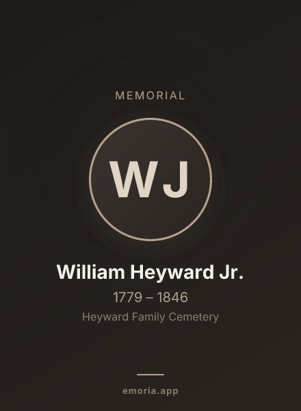 Memorial portrait of William Heyward Jr.