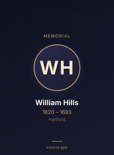Memorial portrait of William Hills