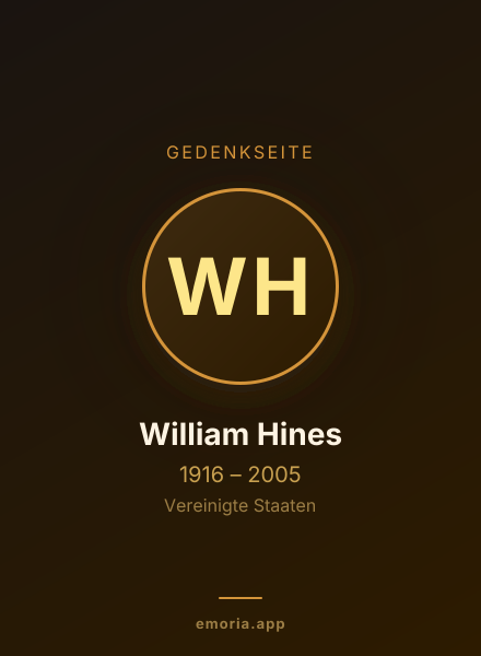 Gedenkportrait von William Hines