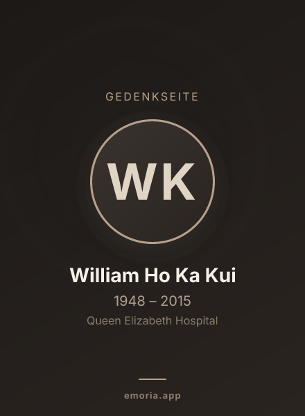 Gedenkportrait von William Ho Ka Kui