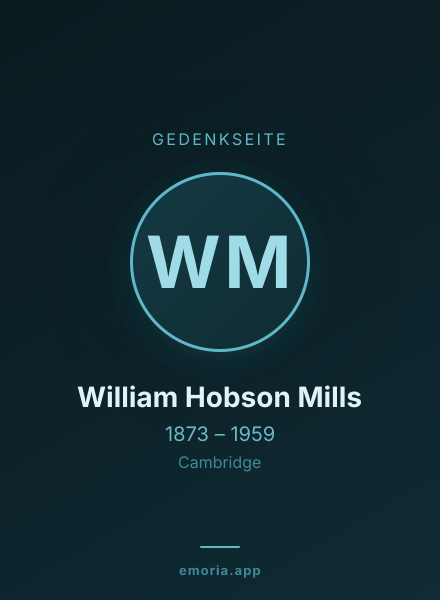 Gedenkportrait von William Hobson Mills