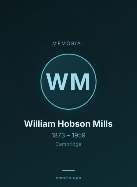 Memorial portrait of William Hobson Mills