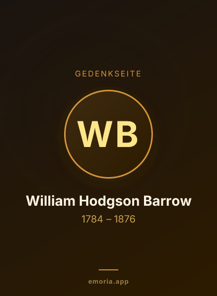 Gedenkportrait von William Hodgson Barrow