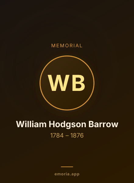 Memorial portrait of William Hodgson Barrow
