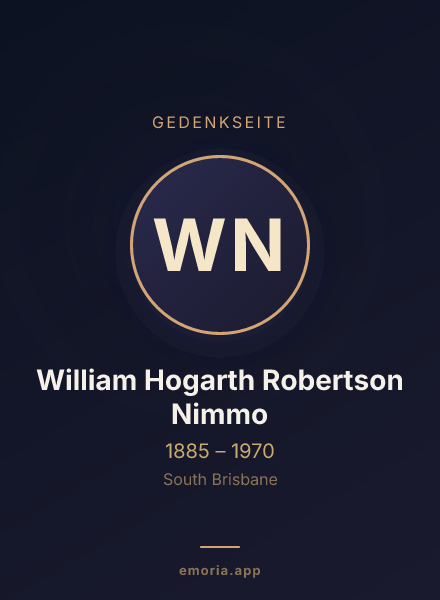 Gedenkportrait von William Hogarth Robertson Nimmo