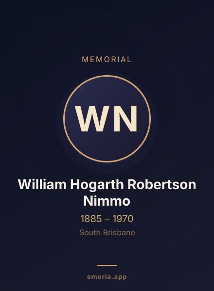 Memorial portrait of William Hogarth Robertson Nimmo