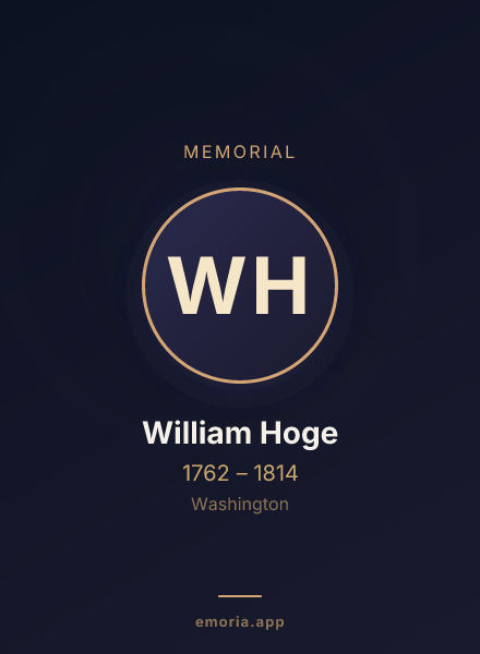 Memorial portrait of William Hoge