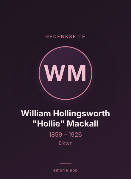 Gedenkportrait von William Hollingsworth "Hollie" Mackall