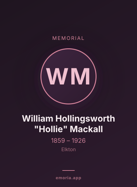 Memorial portrait of William Hollingsworth "Hollie" Mackall