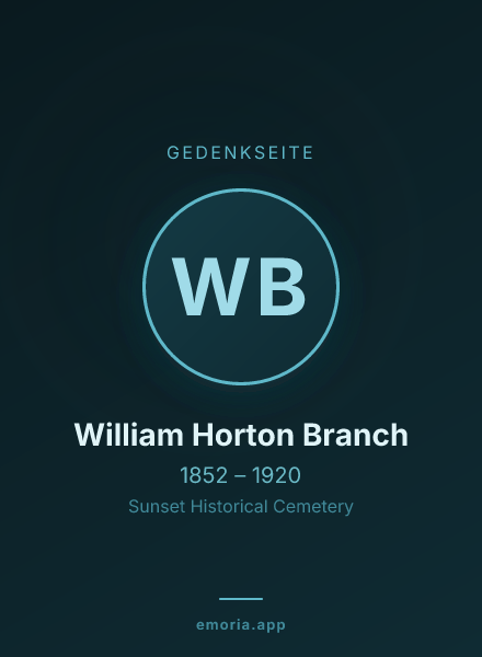 Gedenkportrait von William Horton Branch
