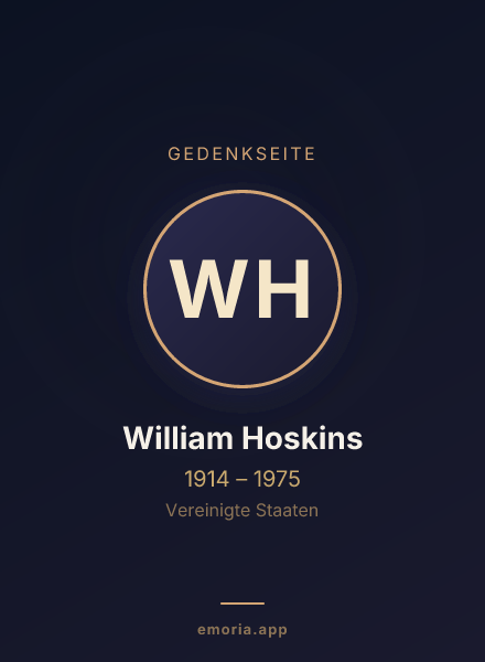 Gedenkportrait von William Hoskins