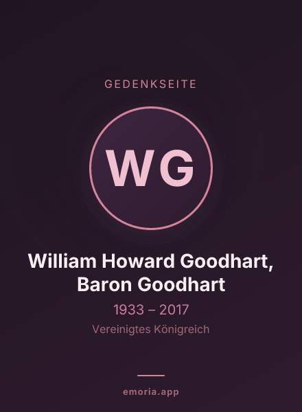 Gedenkportrait von William Howard Goodhart, Baron Goodhart