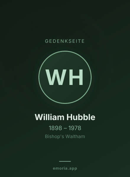 Gedenkportrait von William Hubble