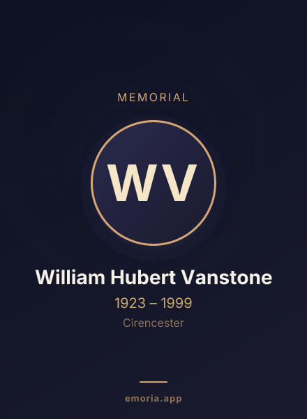 Memorial portrait of William Hubert Vanstone