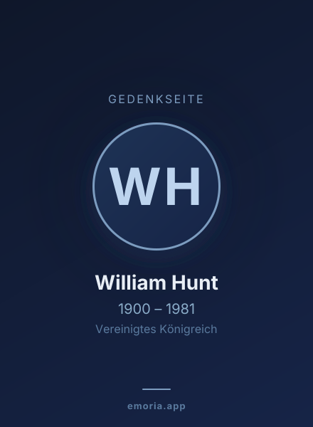 Gedenkportrait von William Hunt