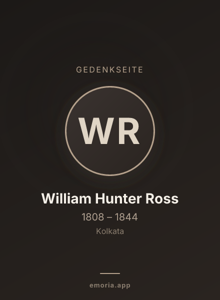 Gedenkportrait von William  Hunter Ross