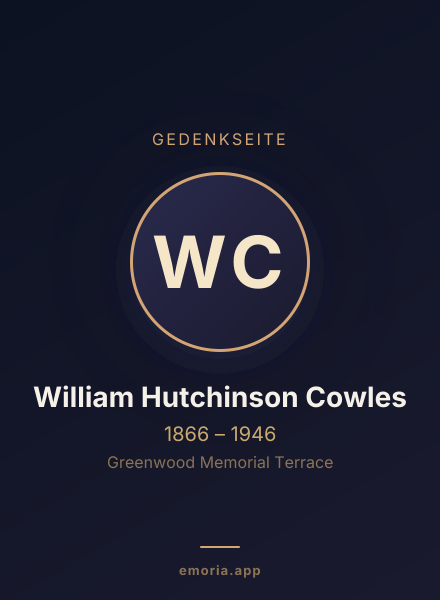 Gedenkportrait von William Hutchinson Cowles