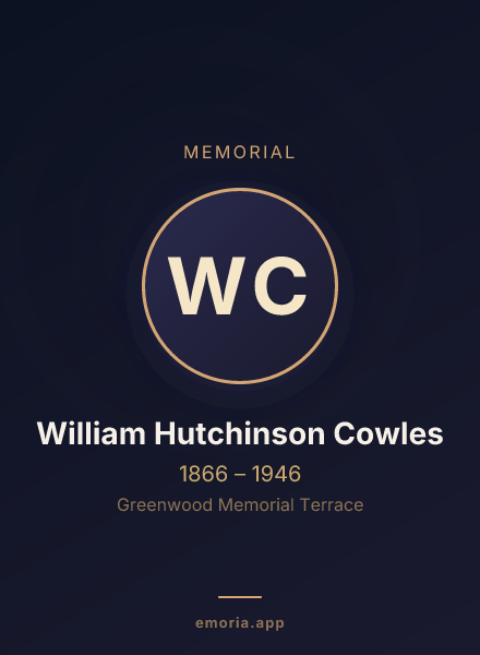 Memorial portrait of William Hutchinson Cowles