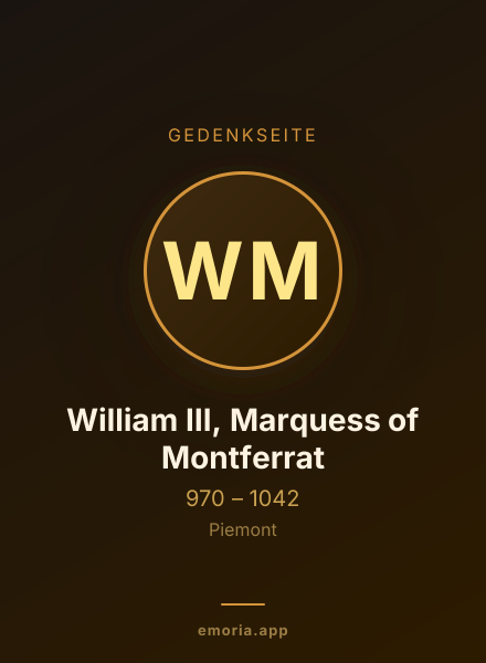 Gedenkportrait von William III, Marquess of Montferrat