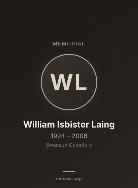 Memorial portrait of William Isbister Laing