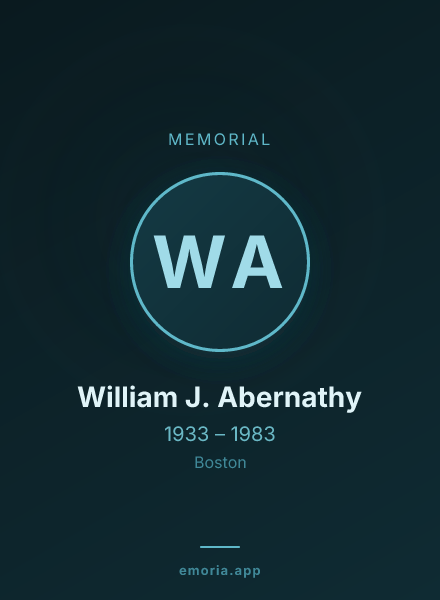 Memorial portrait of William J. Abernathy