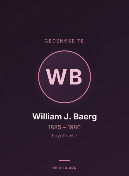 Gedenkportrait von William J. Baerg