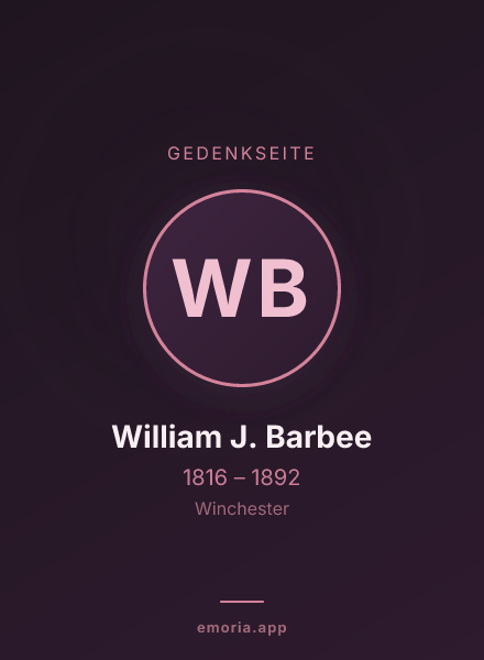 Gedenkportrait von William J. Barbee
