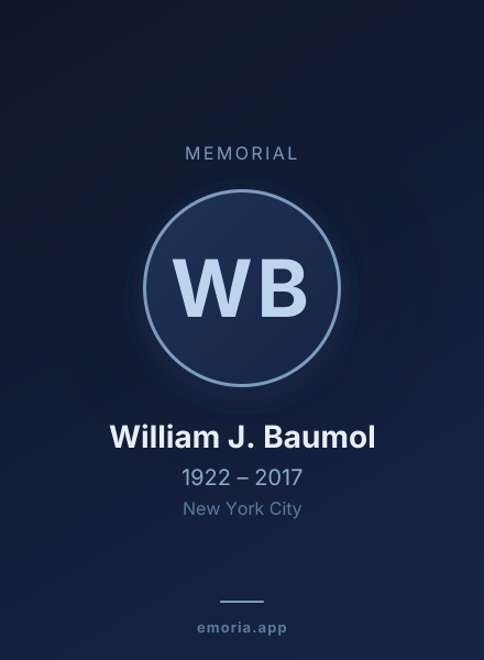 Memorial portrait of William J. Baumol