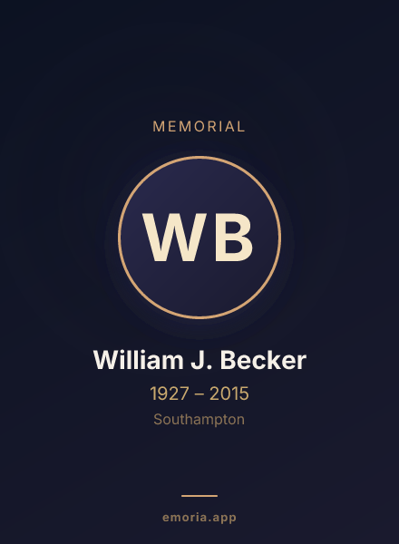 Memorial portrait of William J. Becker