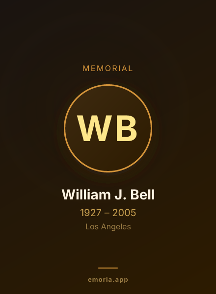 Memorial portrait of William J. Bell