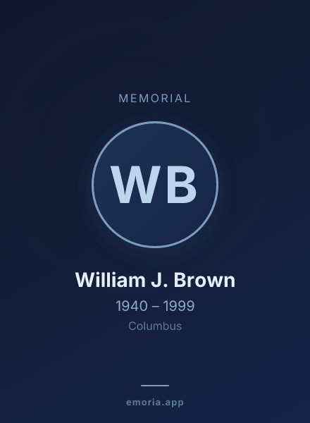 Memorial portrait of William J. Brown
