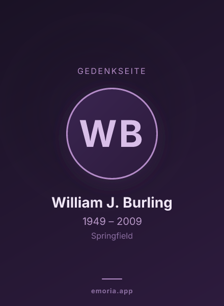 Gedenkportrait von William J. Burling