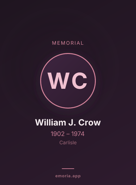 Memorial portrait of William J. Crow