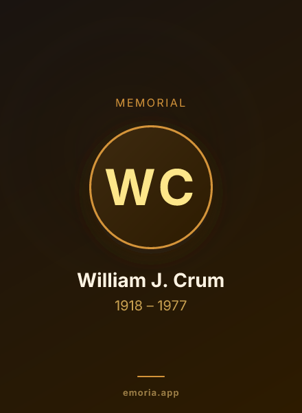 Memorial portrait of William J. Crum
