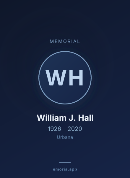 Memorial portrait of William J. Hall