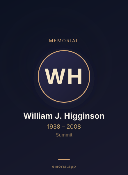 Memorial portrait of William J. Higginson