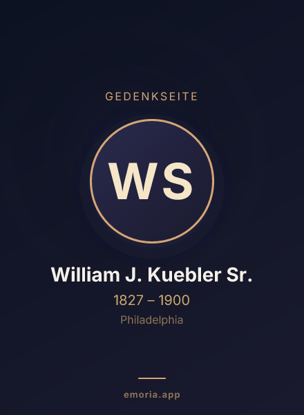Gedenkportrait von William J. Kuebler Sr.