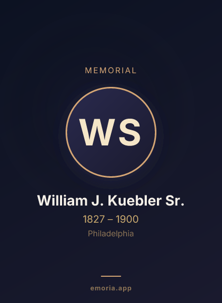 Memorial portrait of William J. Kuebler Sr.