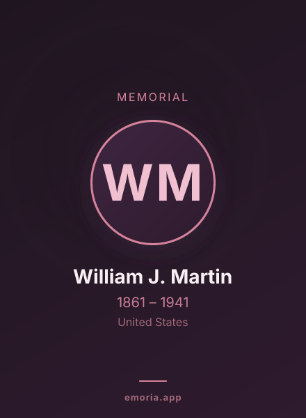 Memorial portrait of William J. Martin
