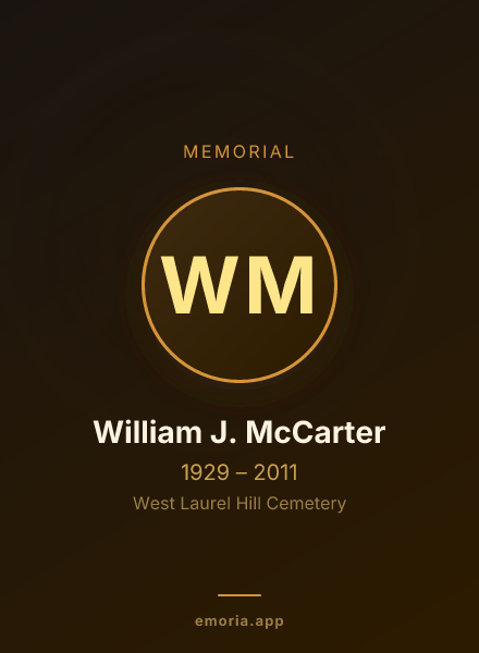 Memorial portrait of William J. McCarter