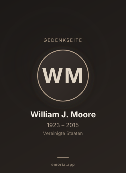 Gedenkportrait von William J. Moore