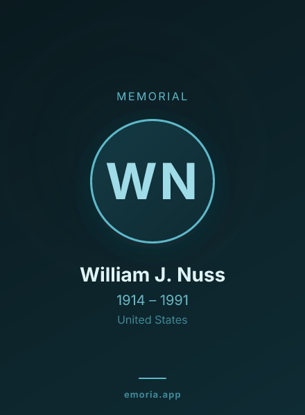 Memorial portrait of William J. Nuss