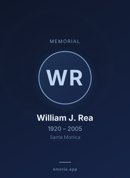 Memorial portrait of William J. Rea